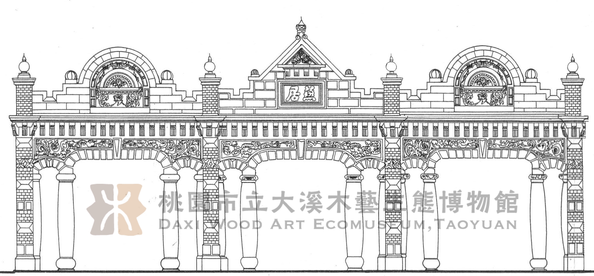 段落敘述相關的圖示說明：依據林會承，《大溪、三峽、老湖口老街店屋立面調查與研究》，測繪圖修改。